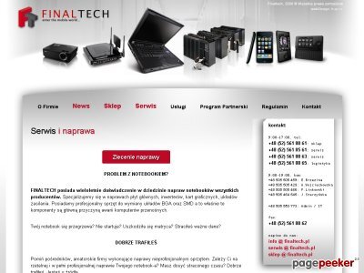 Szczegóły : Serwis notebooków finaltech.pl