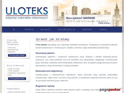 Szczegóły : uloteks.pl - Roznoszenie ulotek Warszawa