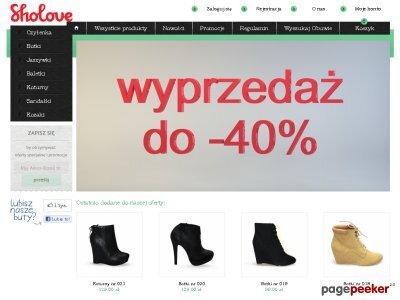 Szczegóły : Sholove - sklep internetowy oferujący buty