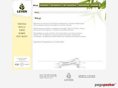 Szczegóły : Leven - Dla Twoich zwierząt